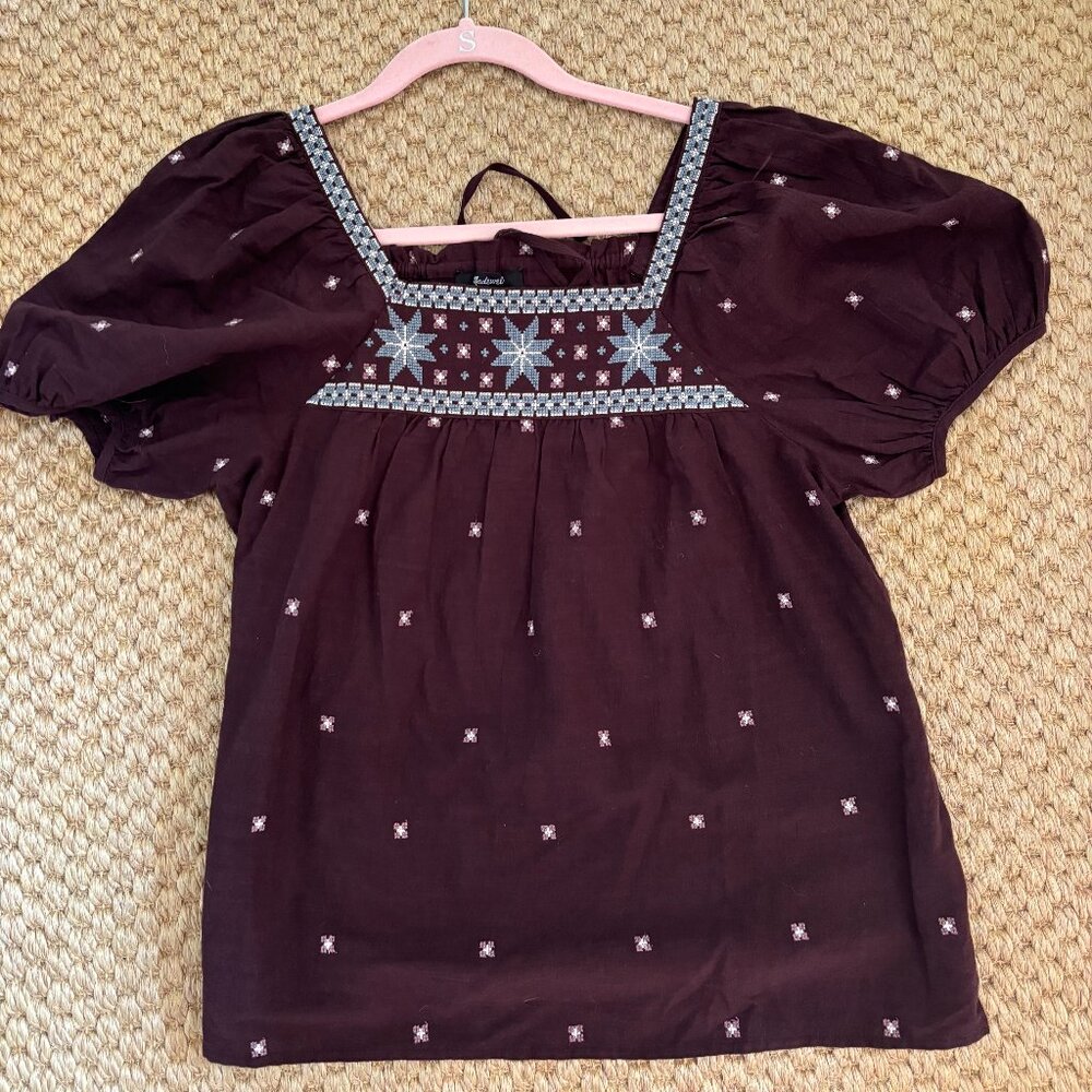 NWT Madewell Balloon-Sleeved Boho Top